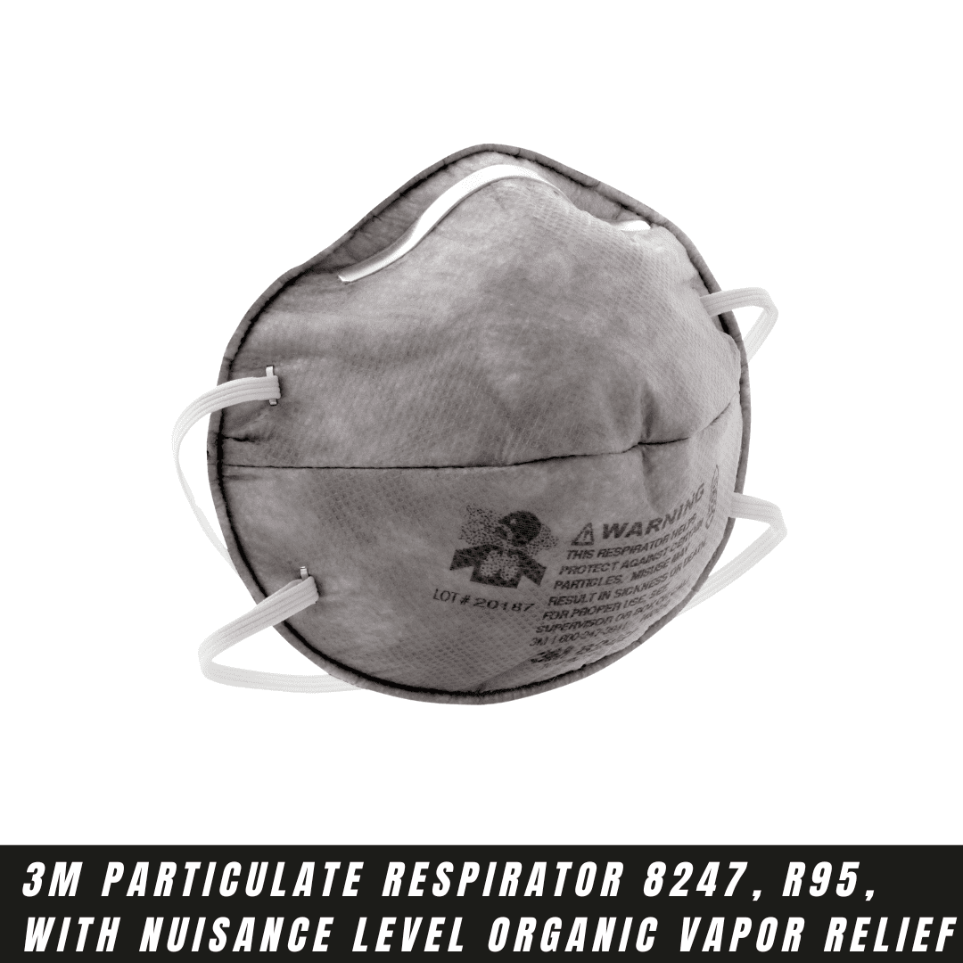 3M™ Particulate Respirator 8247, R95, with Nuisance Level Organic Vapor Relief