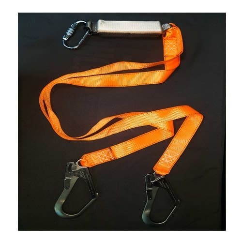 SAFEMAN SM200 TWIN LEG WEBBING LANYARD WITH SHOCK ABSORBER